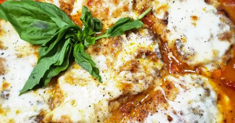 Chicken Parmesan with a Light Caprese Broth