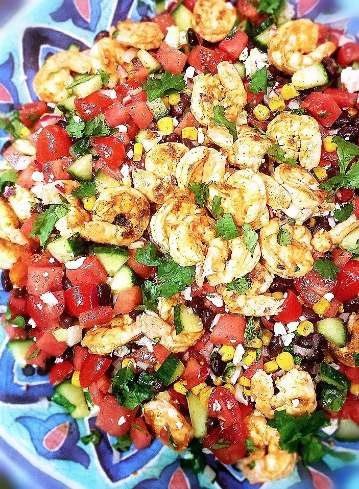 Chopped Mexican Salad with Shrimp