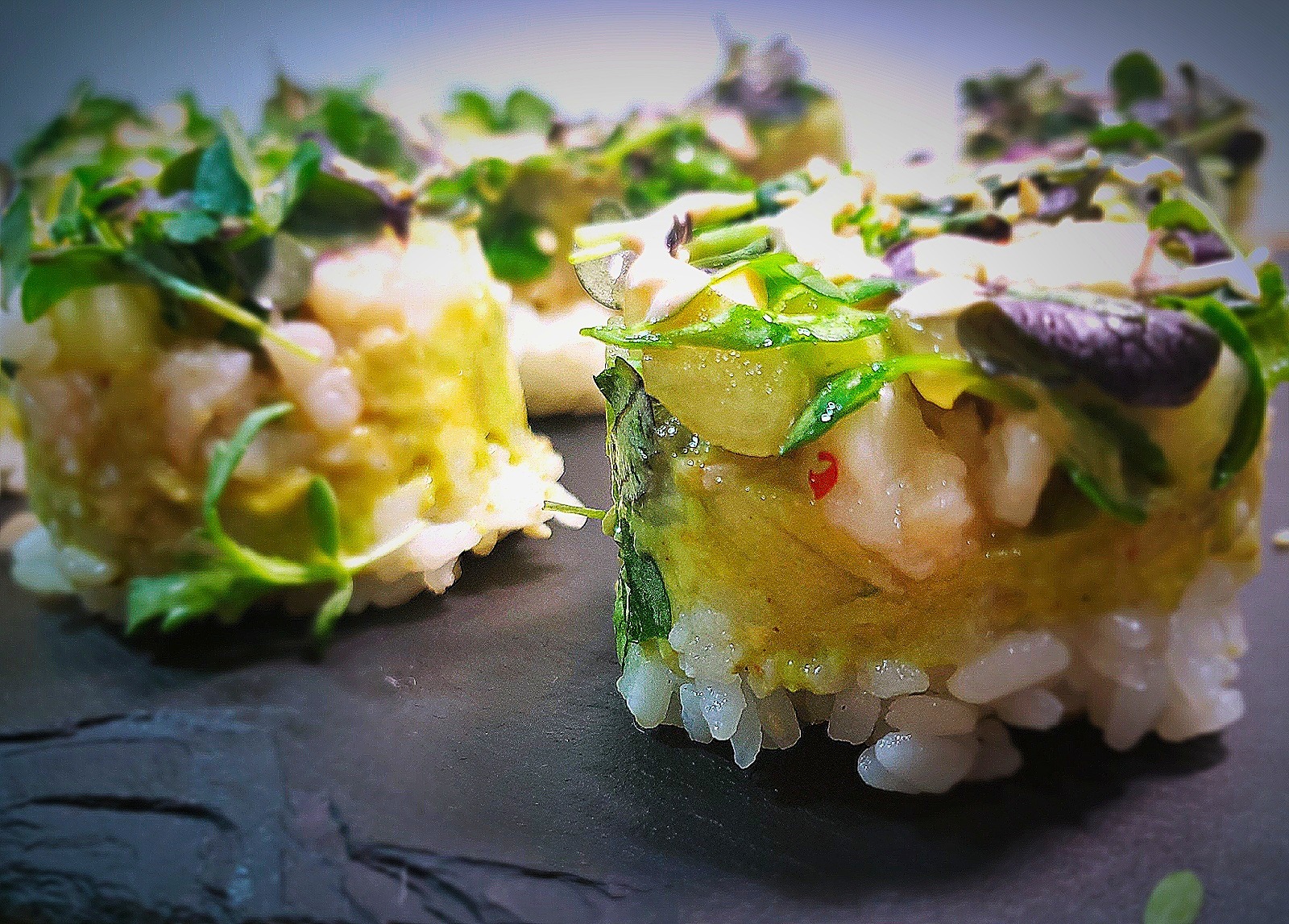 Spicy Shrimp Sushi Stacks