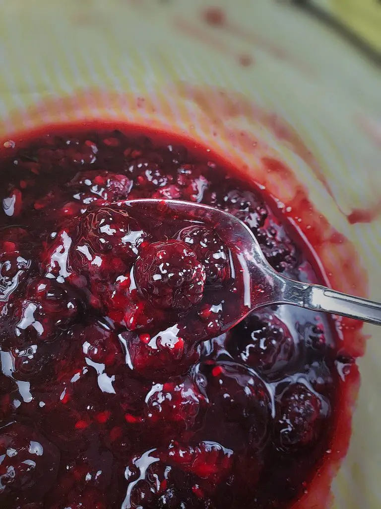 "blackberry compote fruit topping"