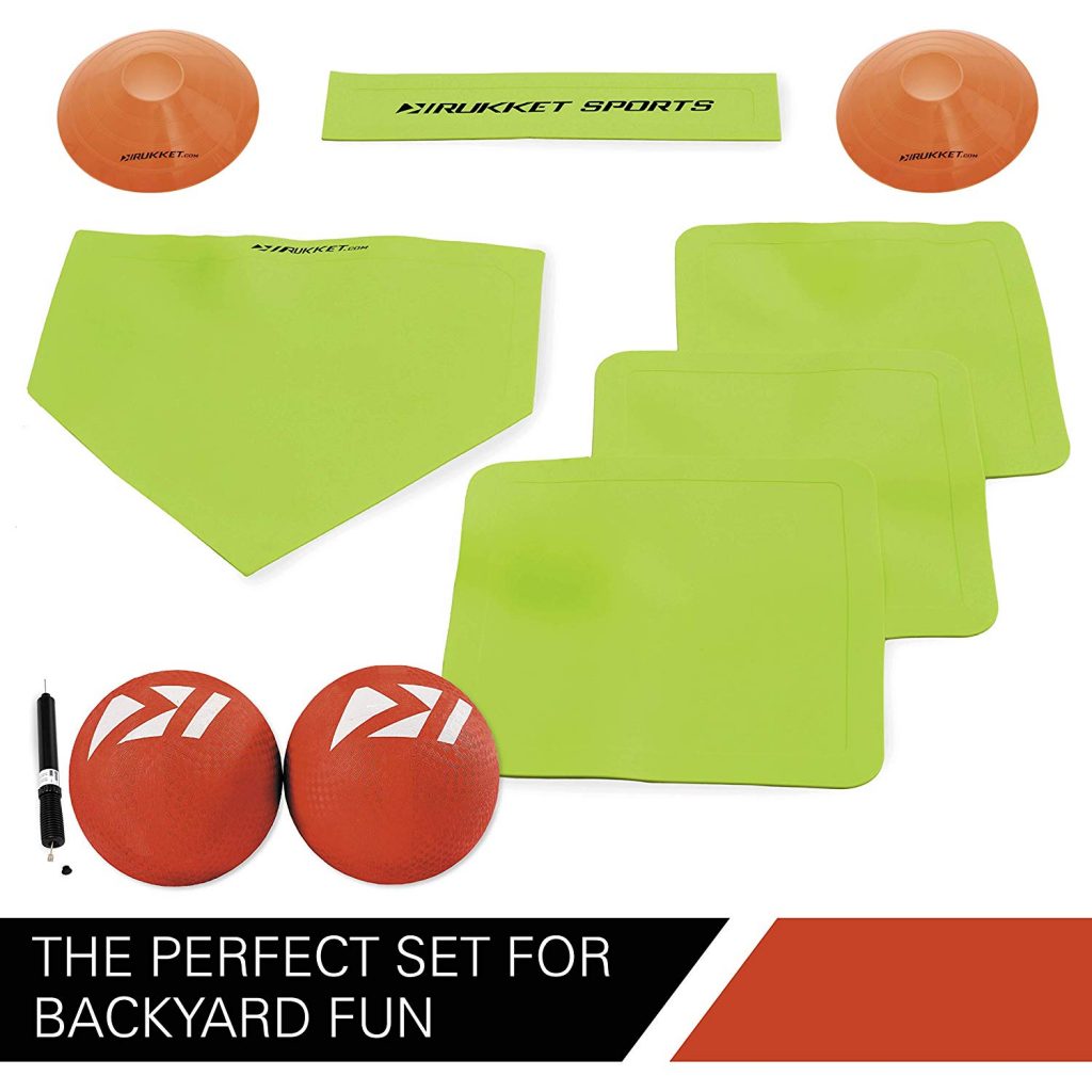 kickball bases, balls, home plate, set