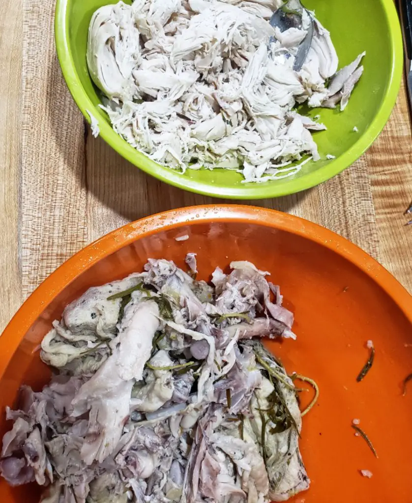 separate meat from skin and bones