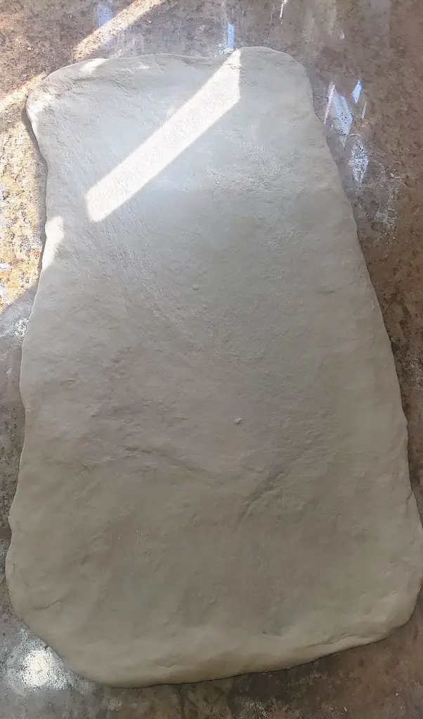 dough shaped into rectangle