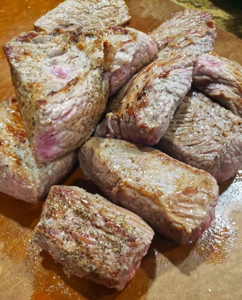 sear beef in batches before pressure cooking in instant pot
