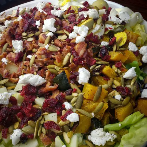 harvest cobb salad in large salad bowl