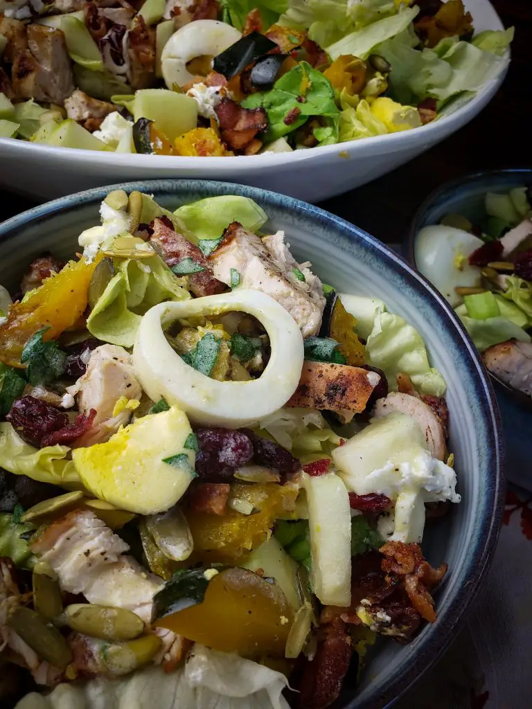 a serving of harvest cobb salad