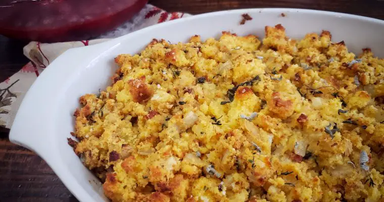Apple Cornbread Stuffing with Fennel and Pancetta
