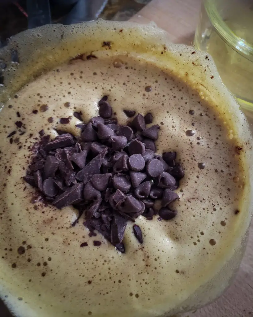 fold in chocolate to melt for dark chocolate mousse