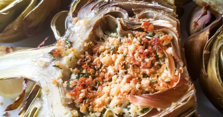 Light and Lemony Stuffed Artichokes