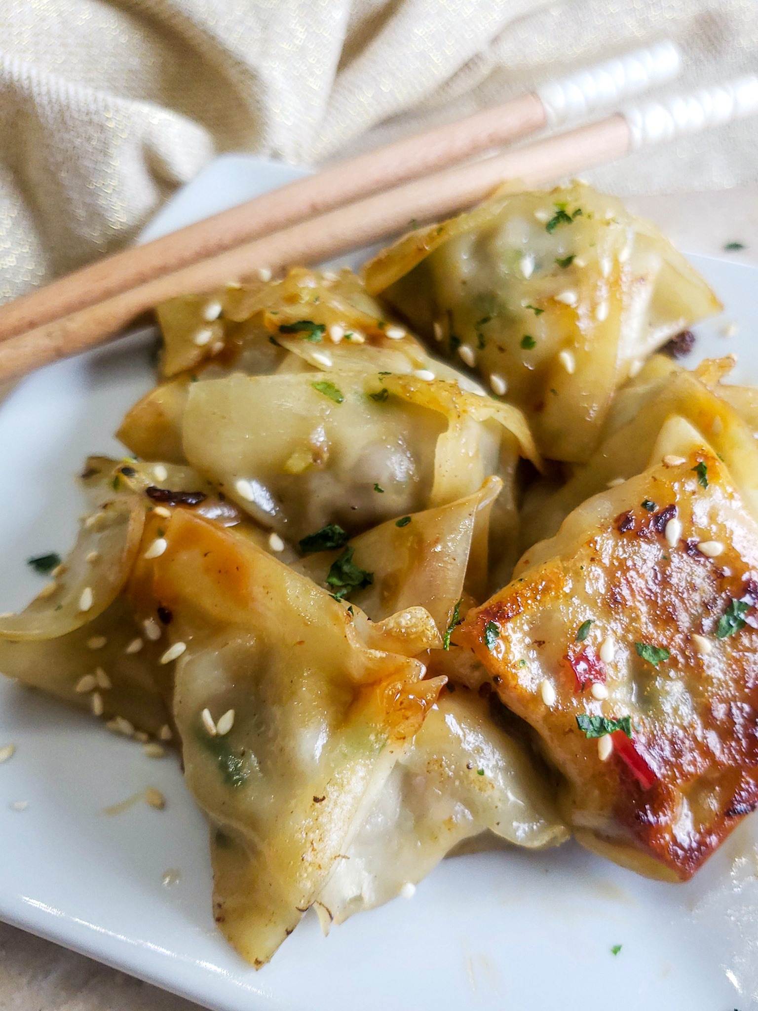 Ginger, Pork and Brussels Sprout Potstickers Salt Sugar Spice