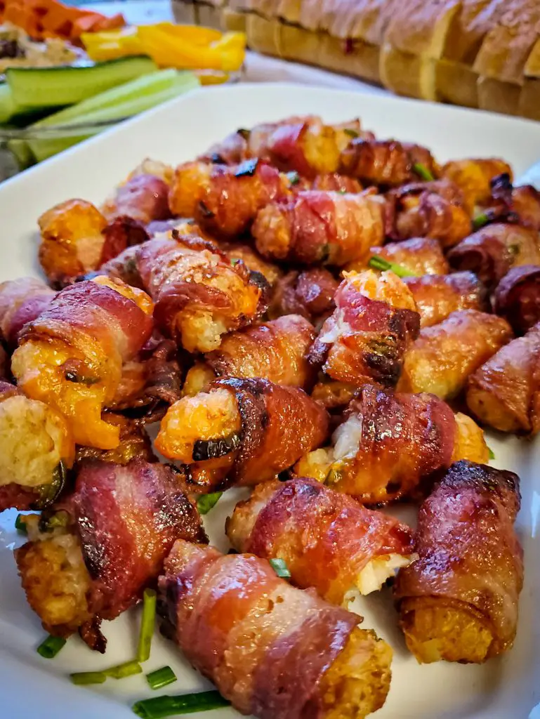 bacon and cheddar wrapped tator tots