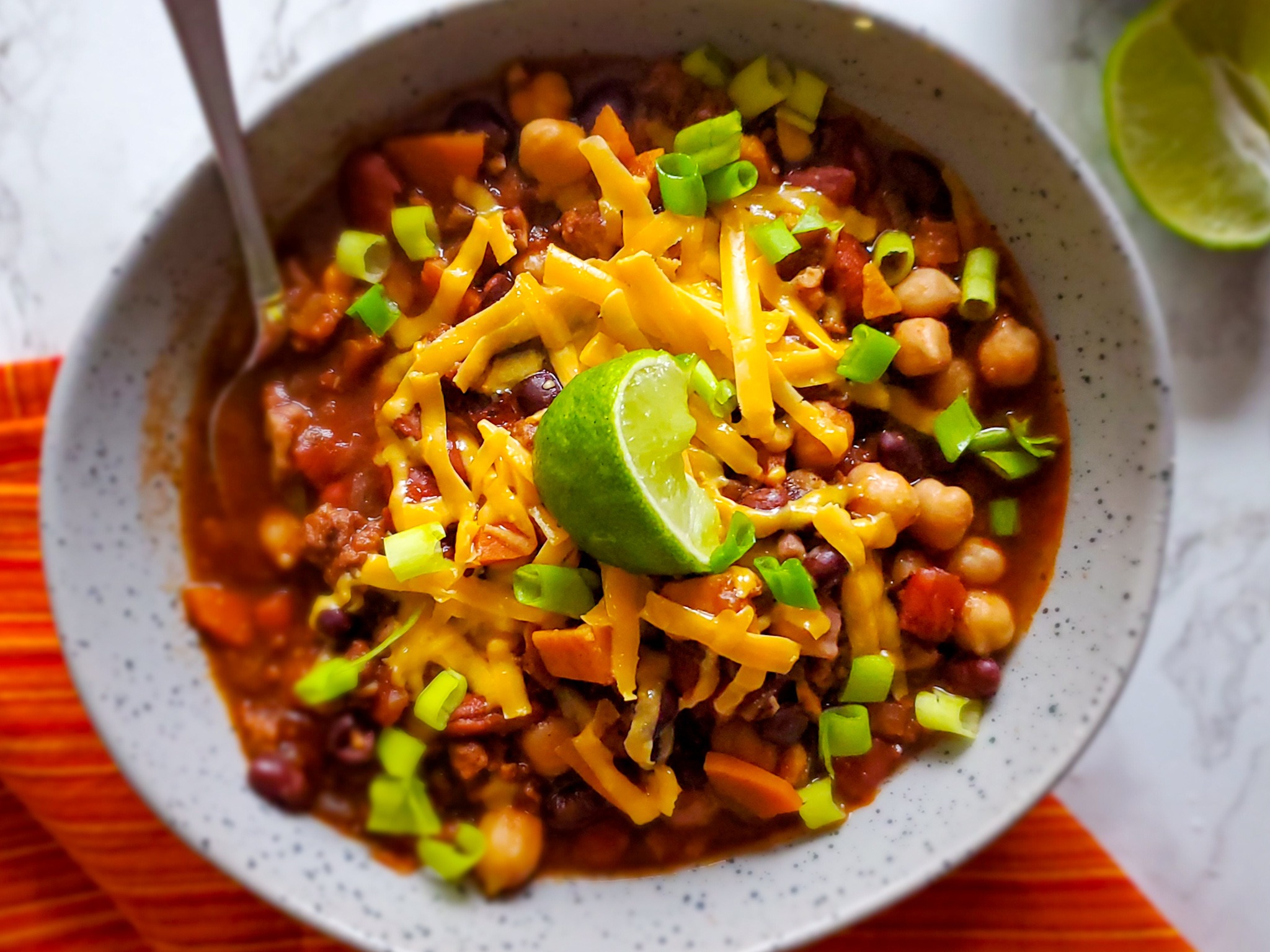 Three Bean & Walnut Vegetarian Chili | Salt Sugar Spice