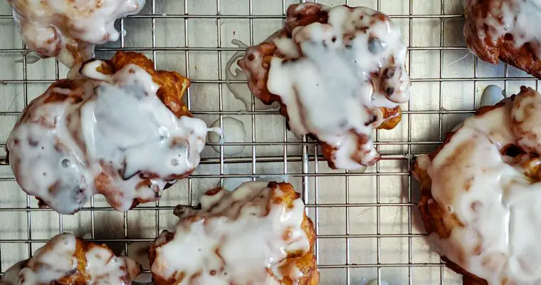 Easy Chai-Spiced Apple Fritters with Vanilla Glaze