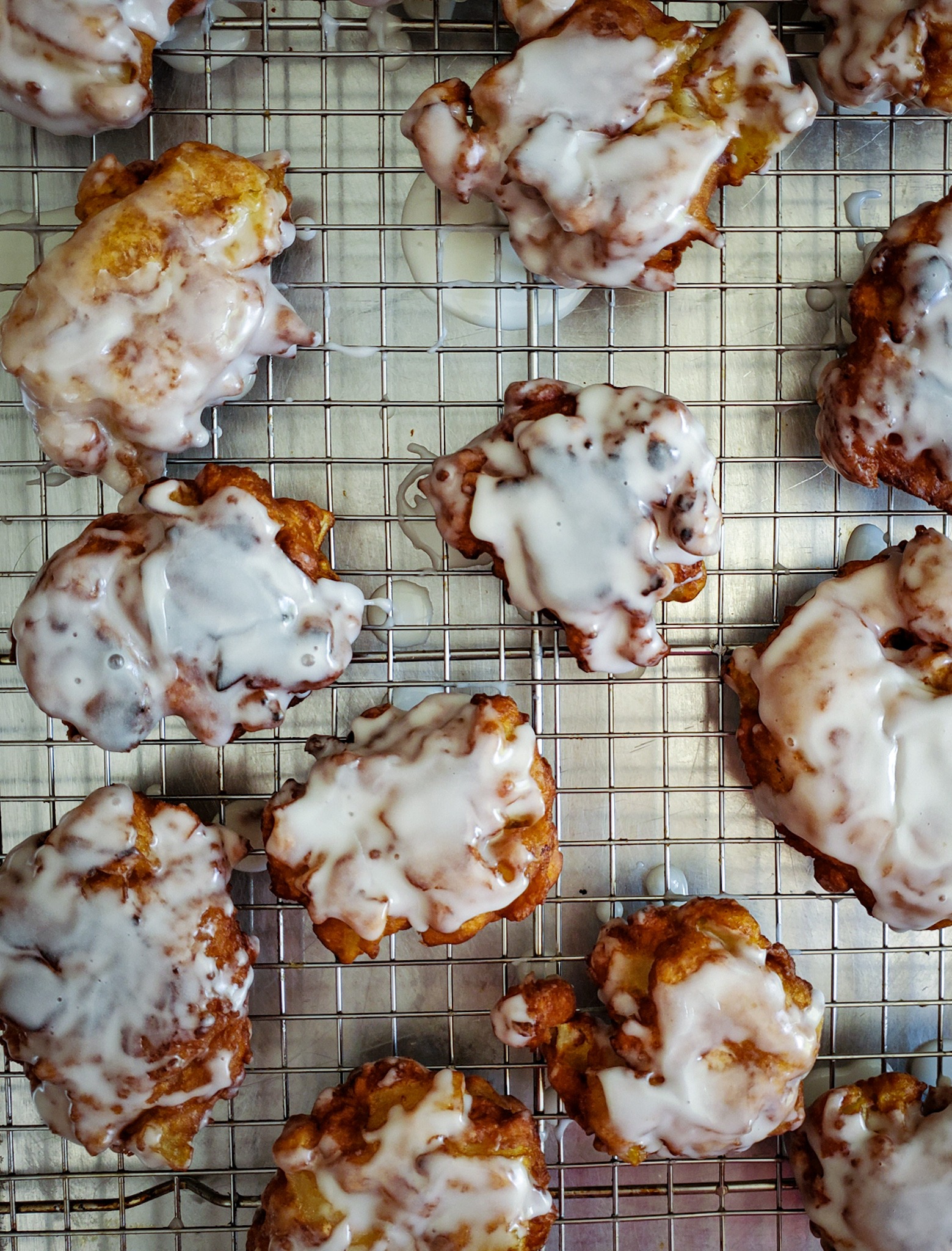 Easy Chai-Spiced Apple Fritters with Vanilla Glaze