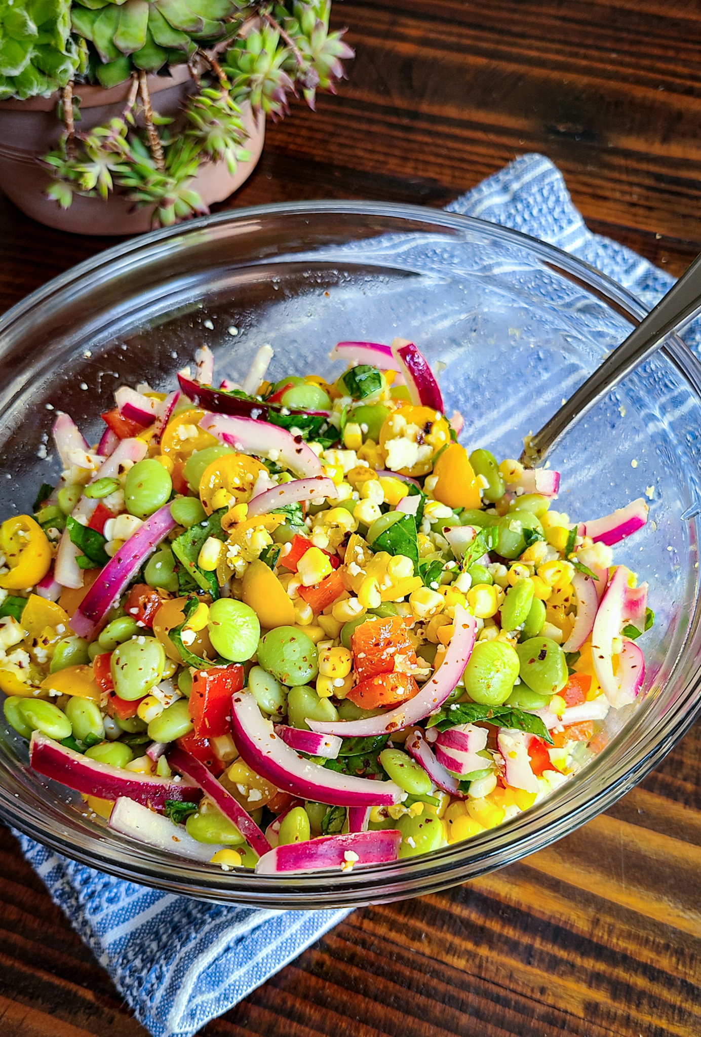 Lima Bean and Grilled Corn Salad with Quick Pickled Onions