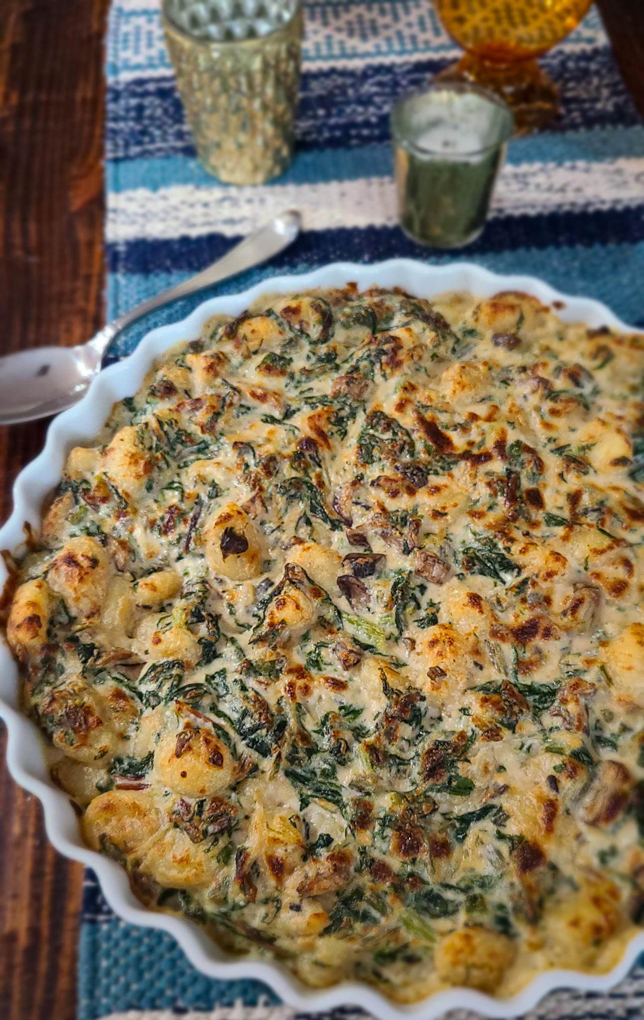Swiss Chard and Baby Bella Gnocchi Gratin