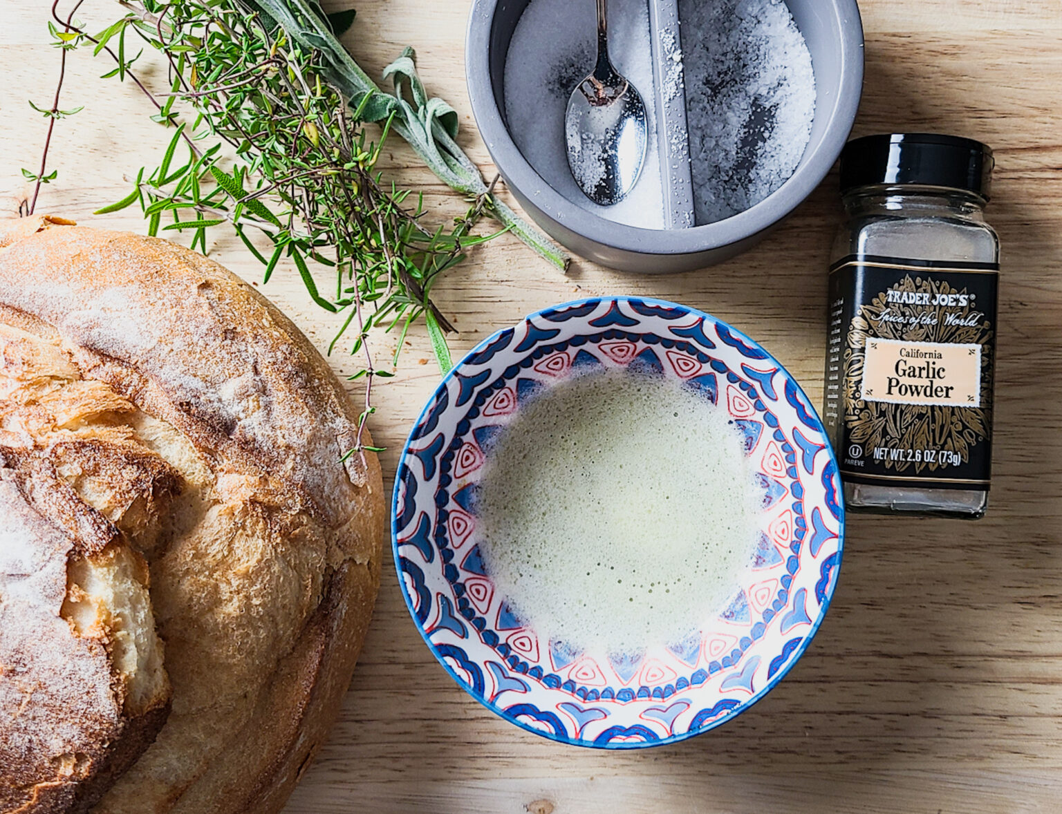Herb Sourdough Stuffing with Sausage, Mushrooms and Goat Cheese