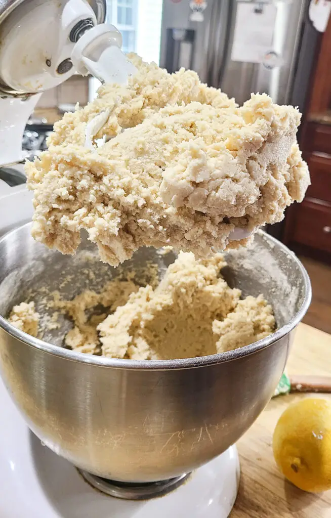 image of cookie dough in stand mixer