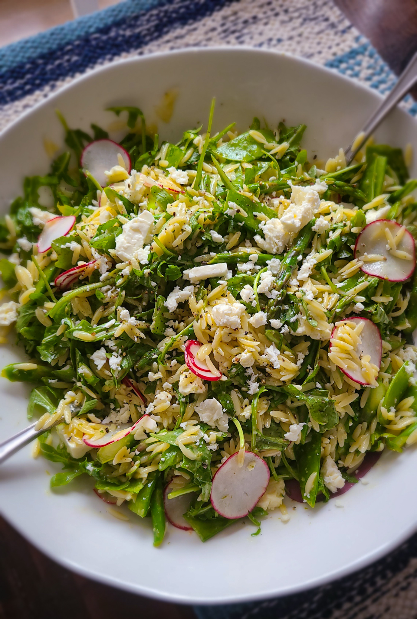 Spring Orzo Salad with Snow Peas and Asparagus